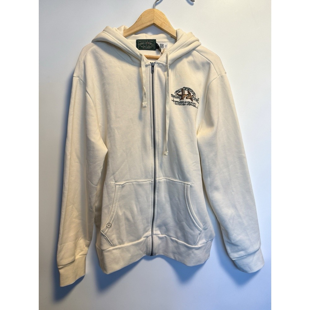 Polo Ralph Lauren Polo Sportsman Fleece Full-Zip Hoodie Retro White Size XL NWT